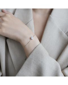 Sterling Silver Mosang Stone Women's Bracelet