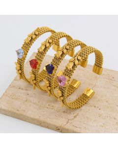 Woven Mesh Stainless Steel 18K Gold Plated Bracelet