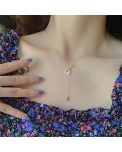 Vintage Elegant Natural Shell Zircon Necklace Clavicle Chain