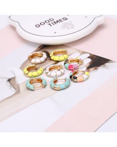European And American Ins All-match Color Dripping Oil Ring Earrings
