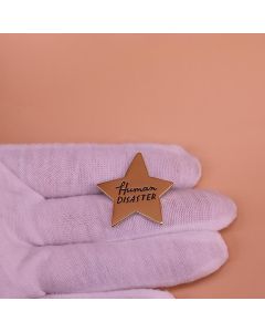 Shirt With Golden Five-pointed Star Brooch