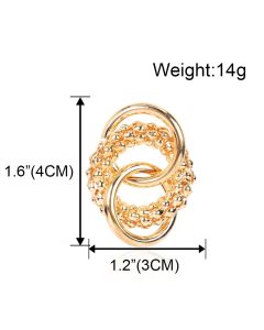 Women'S Geometric Ring Interlocking Alloy Stud Earrings