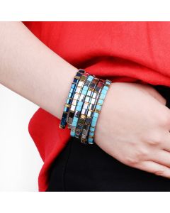Women's Color Square Beaded Bracelet
