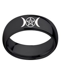 European And American Moon Star Stainless Steel Arc Ring