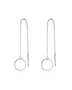 Simple and fashionable pure silver earrings