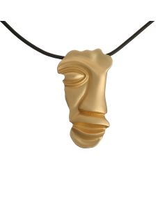 New Popular Personality Face Alloy Leather Rope Long Sweater Chain