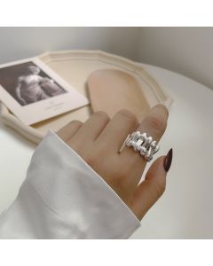 Noble 925 Sterling Silver Braided Shape Ring