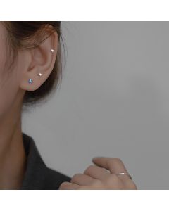 Aurora Small Stud Earrings Simple Ear Hole Moonstone