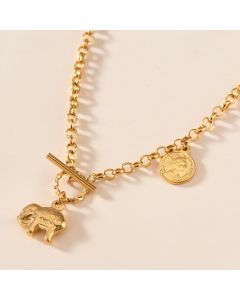 Simple Frosted Butterfly Love Snake Bone Chain Necklace