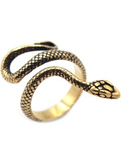Vintage Men's Long Snake Stainless Steel Ring