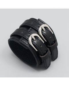 Punk Pin Buckle Leather Bracelet Simple And Adjustable Wide Leather Hip Hop
