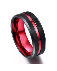 Fashion Personality Red Green Titanium Steel Ring