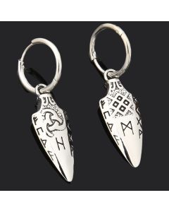 Aoding Triangle Rune Stainless Steel Finishing Polish Personality Fashion Retro Pair Of Earrings