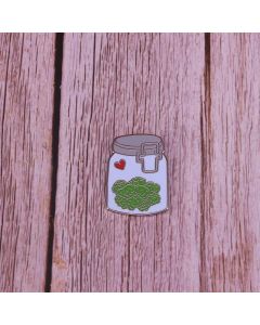 A Hand Drawn Illustration Of A Weed Bottle Brooch