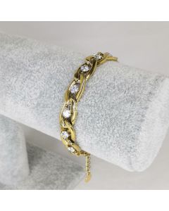 Titanium Steel Rhinestones Metal Texture Bracelet