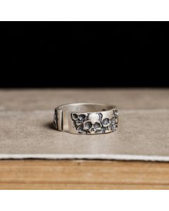 Personalized Skull  Ring In Sterling Silver