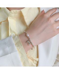 Cold Style Pearl Bow Bracelet