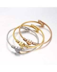Stainless Steel Wire Woven Heart-Shaped Bracelet
