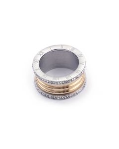 Dicotico Multiple Color Stainless Steel Bague Femme Cubic Zircon Wedding Rings For Women Roman Numerals Anillos Mujer Jewelry