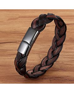 Men's Fashion Stainless Steel Leather Bracelet