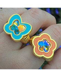 New Ibiza Flora Drip Oil Preservation Electroplating Color Ring