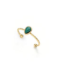 Colorful water drop natural stone ring