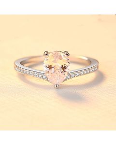 Sterling silver diamond drop crown ring