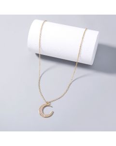 Classic Moon Pendant Lady Zircon Clavicle Chain