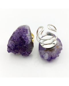 Natural Crystal Tooth Conformal Ring
