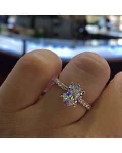 Three-sided Full Diamond Ring With Rhinestones And Crystals
