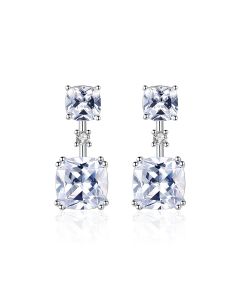 White Gemstone Earrings Foreign Trade Hot Selling Sterling Silver Jewelry