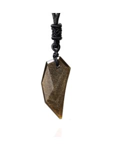 Natural Sands Obsidian Calendula Wolf Tooth Pendant