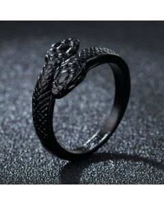 Gothic Double Head Snake Ring Adjustable Anima