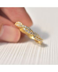 Silver Plated Full Circle Diamond Simple Ring For Women