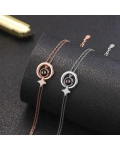 Women's S925 Round Diamond Embedded Star Bracelet