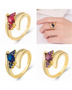 Multicolor Inlaid Zircon Ring Fashion Personality Multicolor Ring