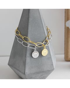 S925 Sterling Silver Bracelet Frigid Wind Geometric English Circle