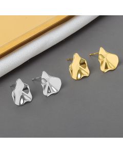 Simple Earrings Irregular Concave-convex Geometry Small  Temperament Women's Earrings Student Jewelry