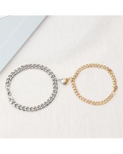 Magnetic Couple Bracelet Suit Cuban Link Chain