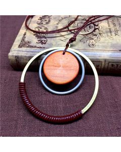 Rope double circle necklace
