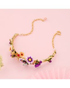 Hand Painted Enamel Flower Bracelet Personality Temperament Bee Girl Heart Bracelet