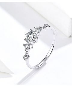 Zircon Platinum-Plated Ring, European And American Fashion Temperament Girl Ring