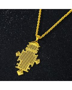 Ethiopian Cross Gilded 60cm Twist Necklace