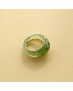 Freshwater Pearl Flower Ring Transparent Resin Round Tail Ring