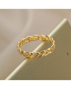 Twist Hollow Simple Rings For Women Girl Gold Color Stainless Steel Fashion Jewelry