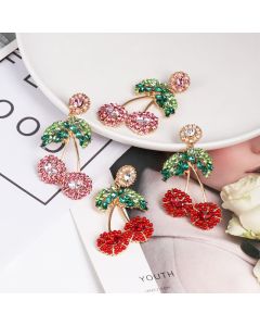 Fruit earrings full diamond ear jewelry