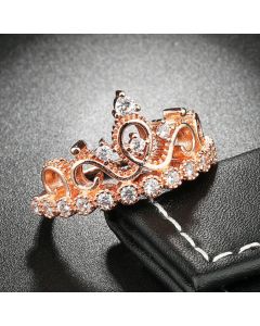 Corolla Rose Gold Plated Crown Diamond Ring