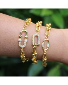 Exaggerated Copper Thick Bracelet For Women Popular Stylish Simple