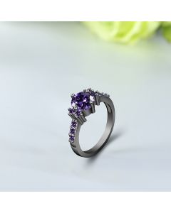Fuchsia Zircon Color Diamond Ring Simple