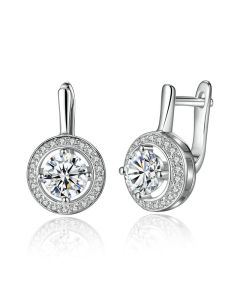 Copper Plated True White Gold AAA Zircon Set Earring Necklace